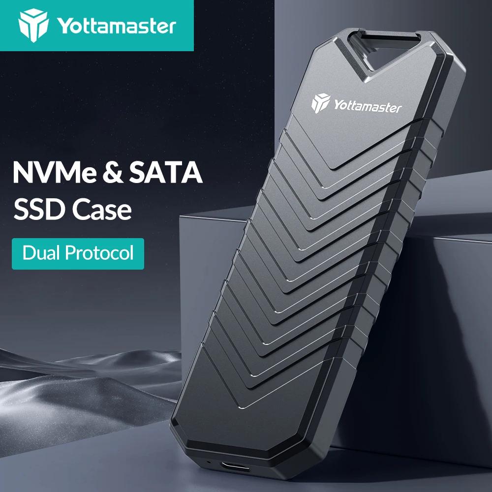 Yottamaster M2 SSD ̽, NVMe USB C Ÿ, Gen2 10Gbps PCIe SSD ̽, M2 SATA NGFF 5Gbps M.2 NVME Ŭ ũ ڽ, M.2 SSD 